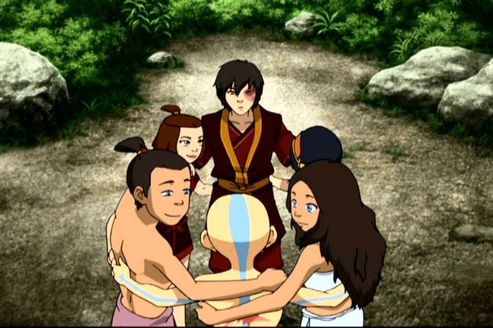 Team Avatar Gaang Group Hug in Book 3