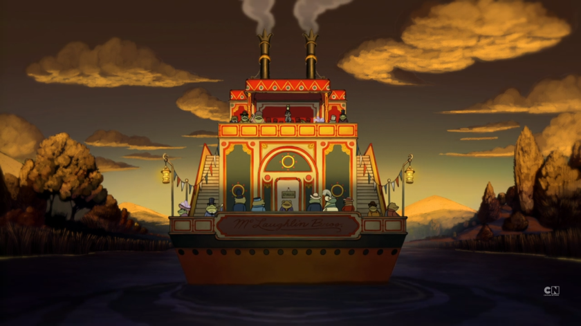 Wirt, Greg, Beatrice and Frog take the McLaughlin Bros. steamboat and journey across the Mississippi