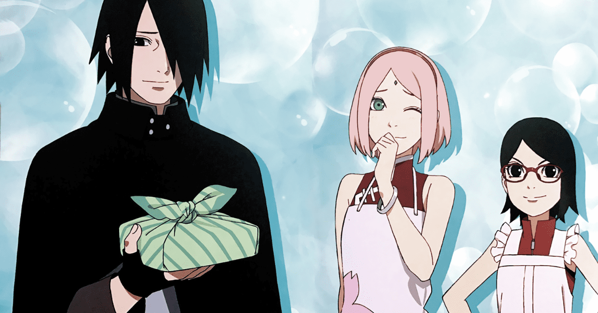 boruto anime uchiha family sasuke sakura sarada