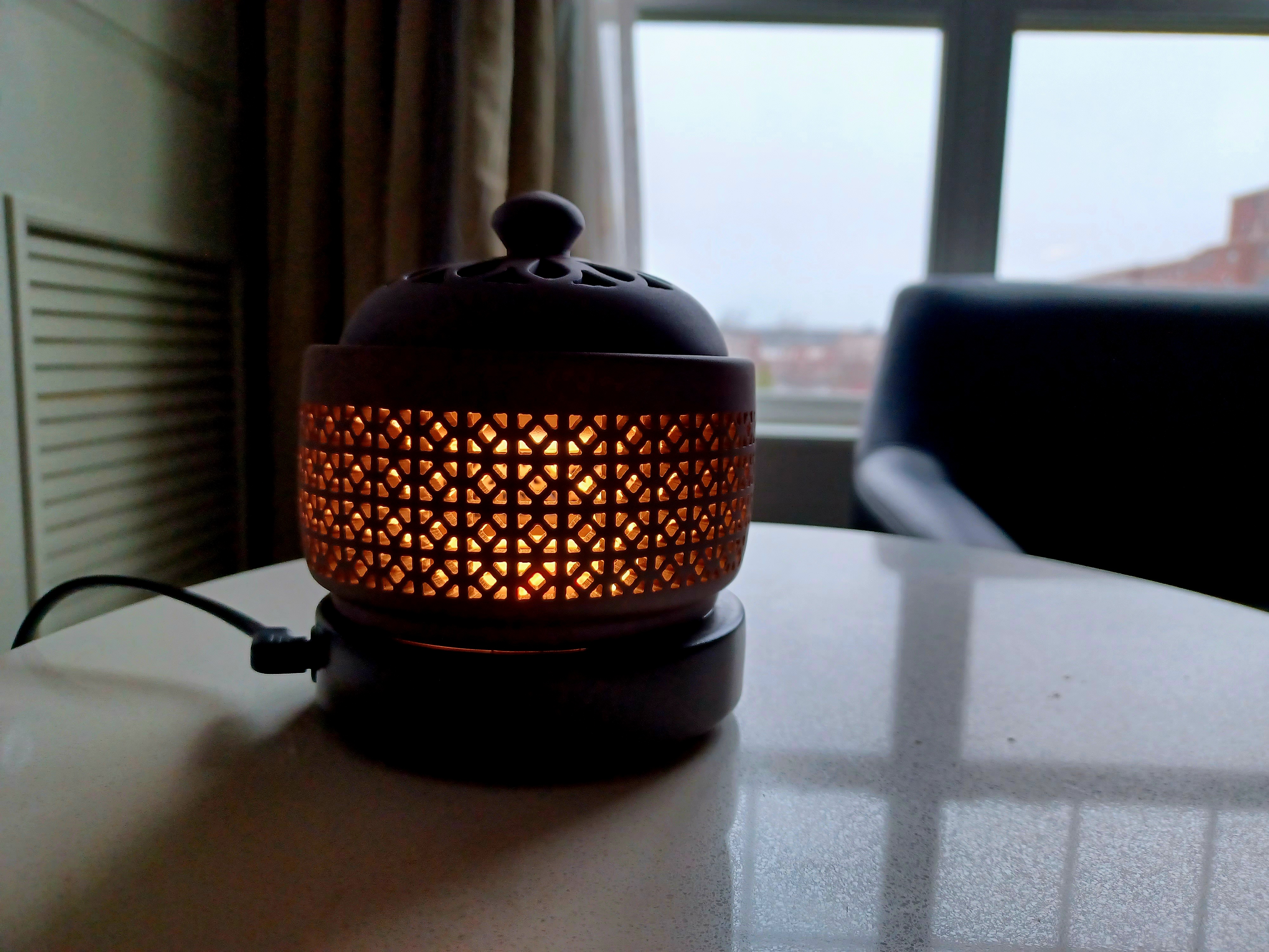 lucky incense electric oil powder burner with light